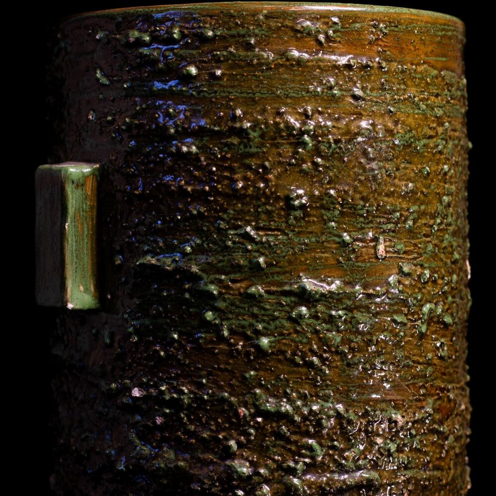 Vintage 1960’s MCM Bitossi Aldo Londi Rimini Green Pottery Vase # 001/35 - Picture 8 of 13